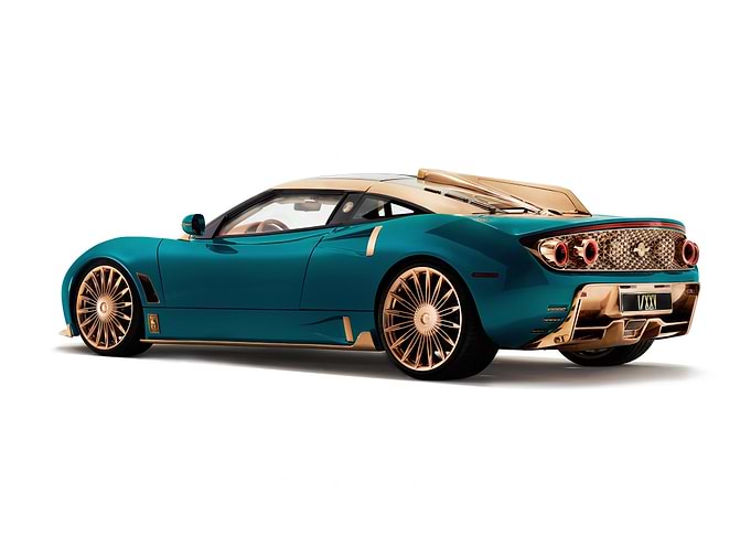 Teal and Gold Luxury Sports Car