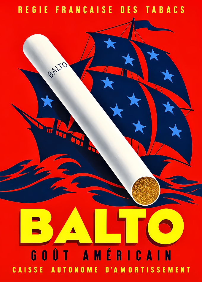 Vintage Balto Cigarette Advertising Poster