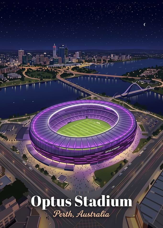 Optus Stadium Perth Night View