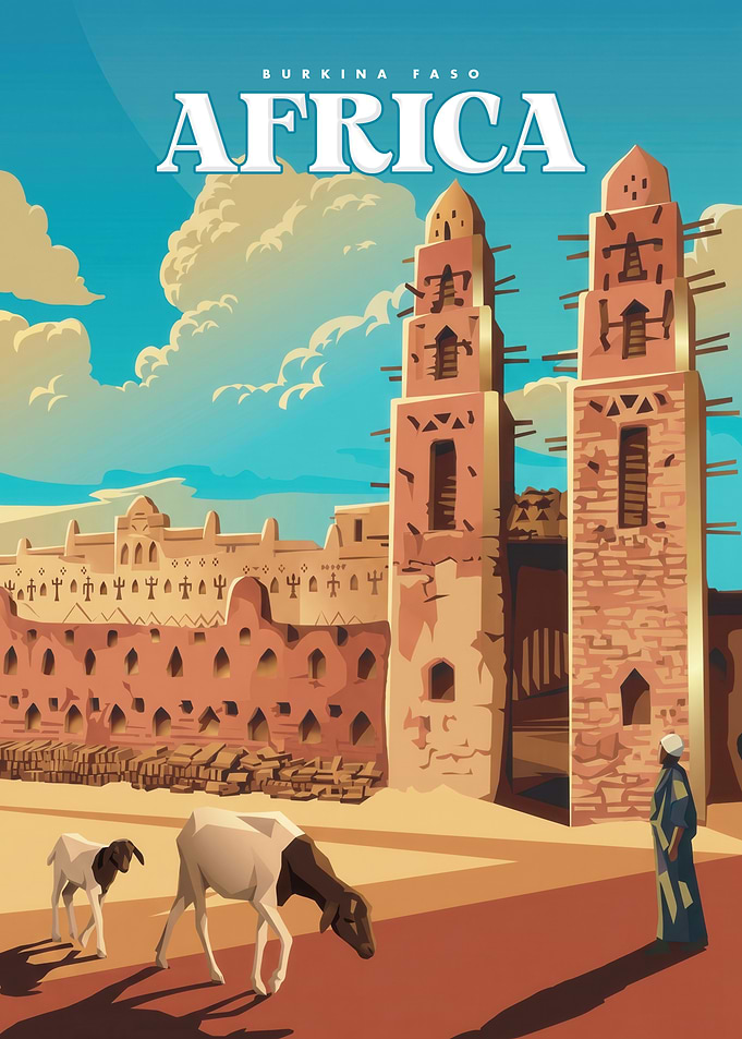 Burkina Faso Africa Travel Poster