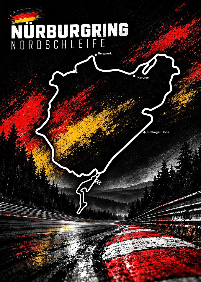 Nürburgring Nordschleife Track Poster