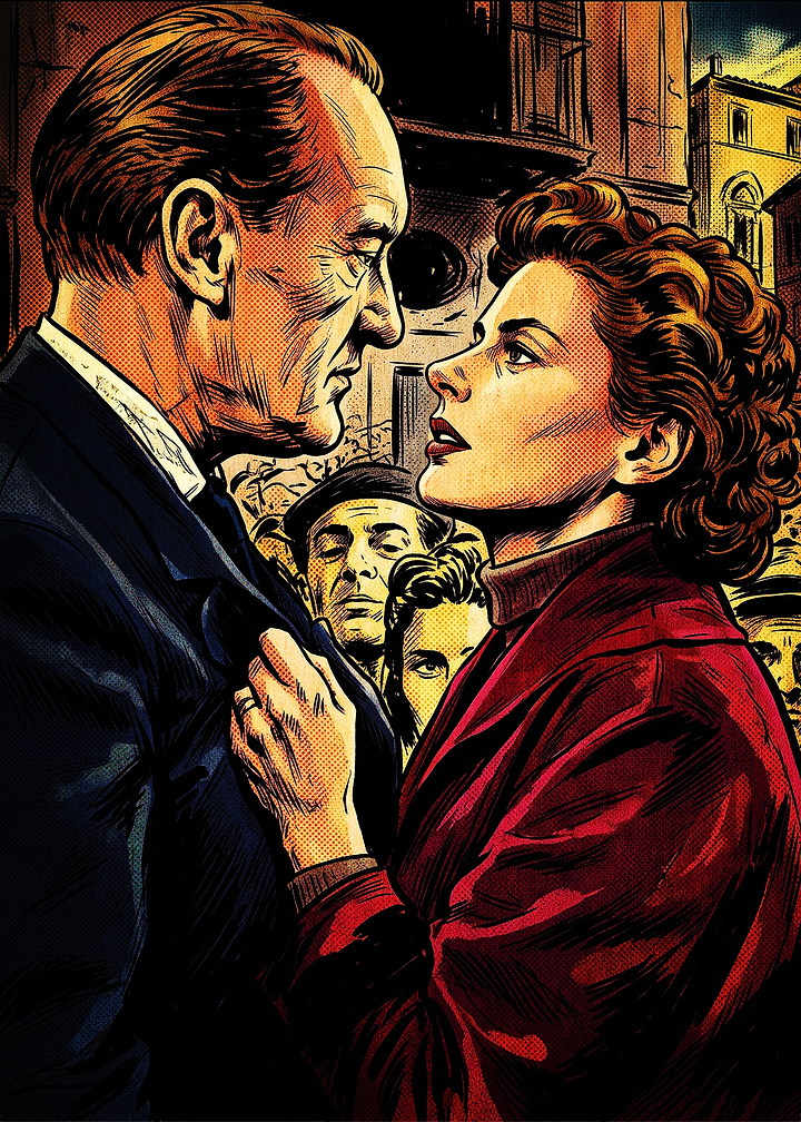 Classic Noir Cinematic Comic Illustration