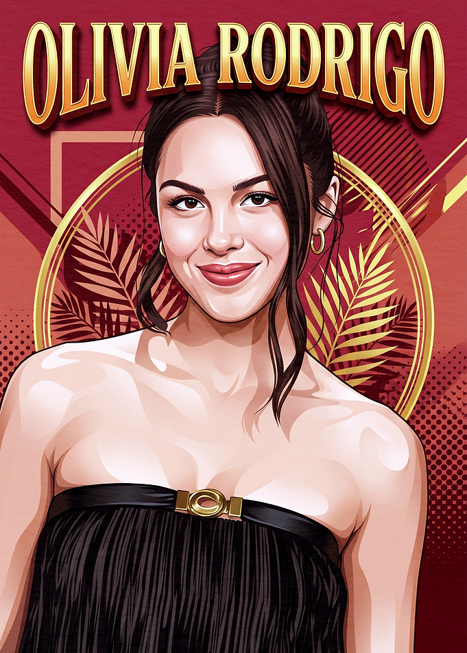 Olivia Rodrigo Digital Portrait Poster