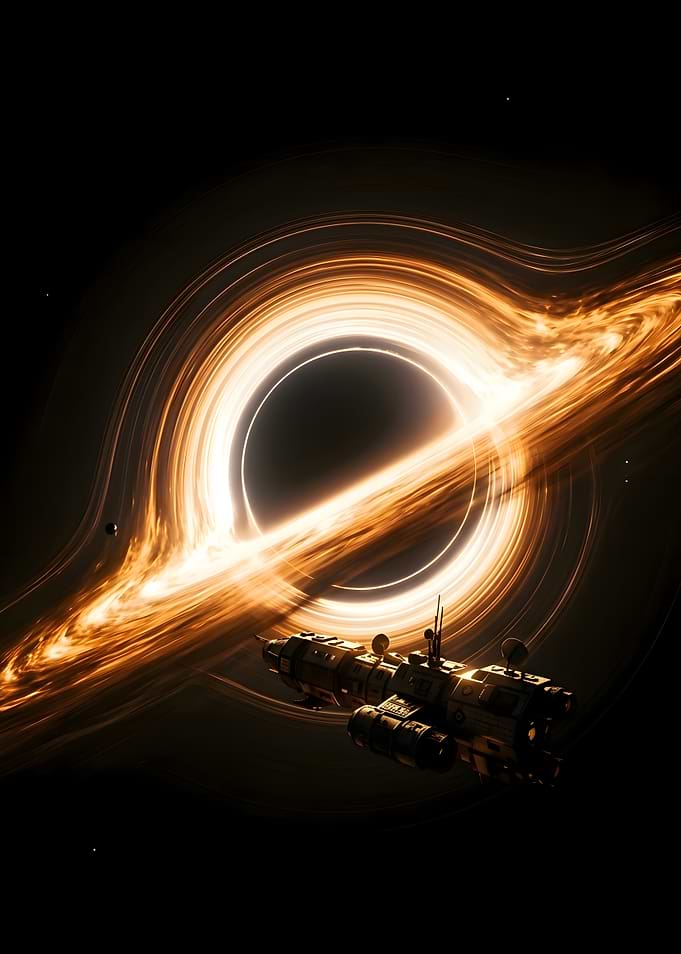 Spaceship Near a Massive Black Hole