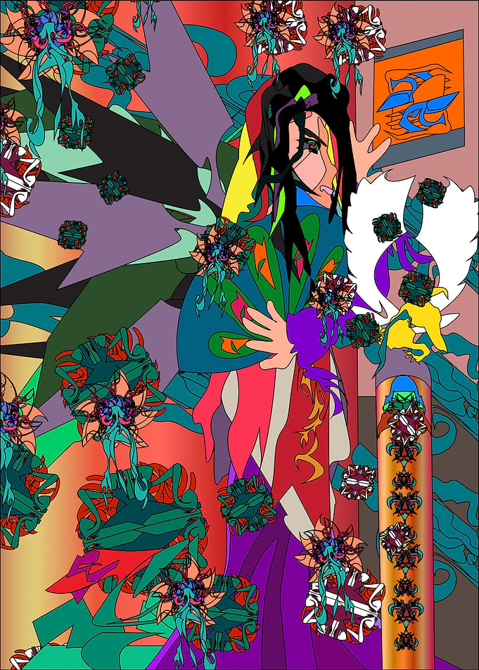 Abstract Anime Style Character Illustration