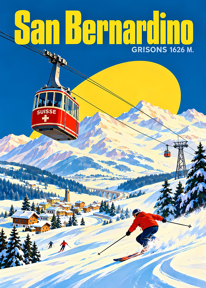 San Bernardino Swiss Ski Resort Poster