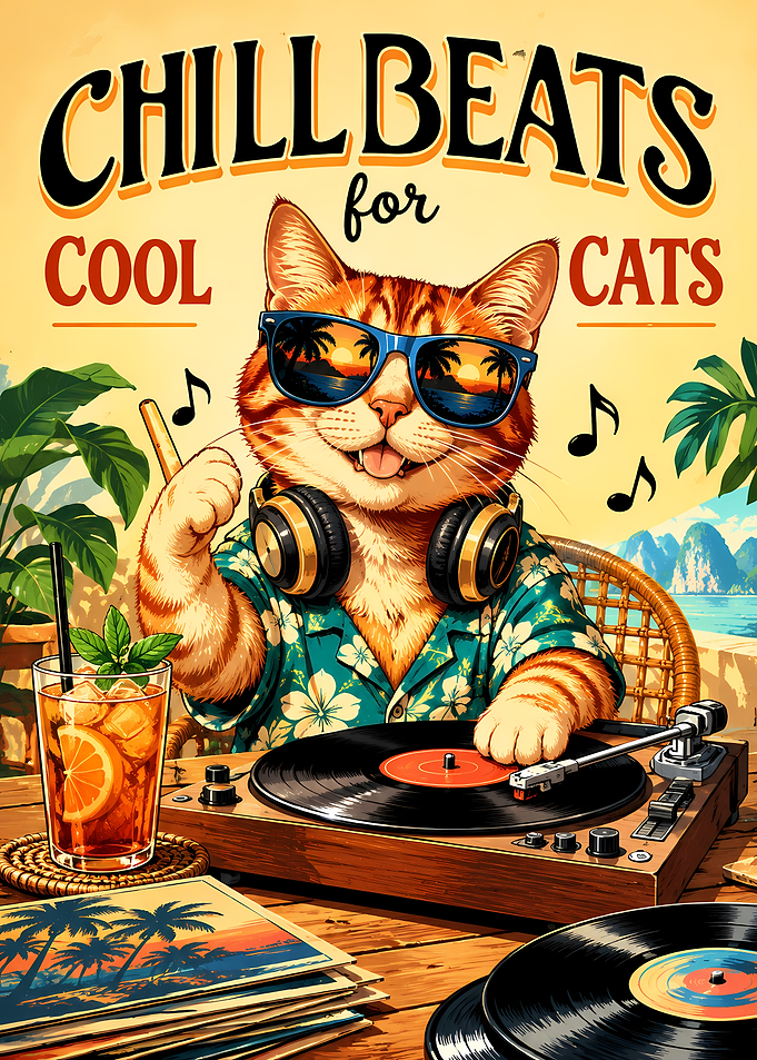 Chill Beats for Cool Cats Poster
