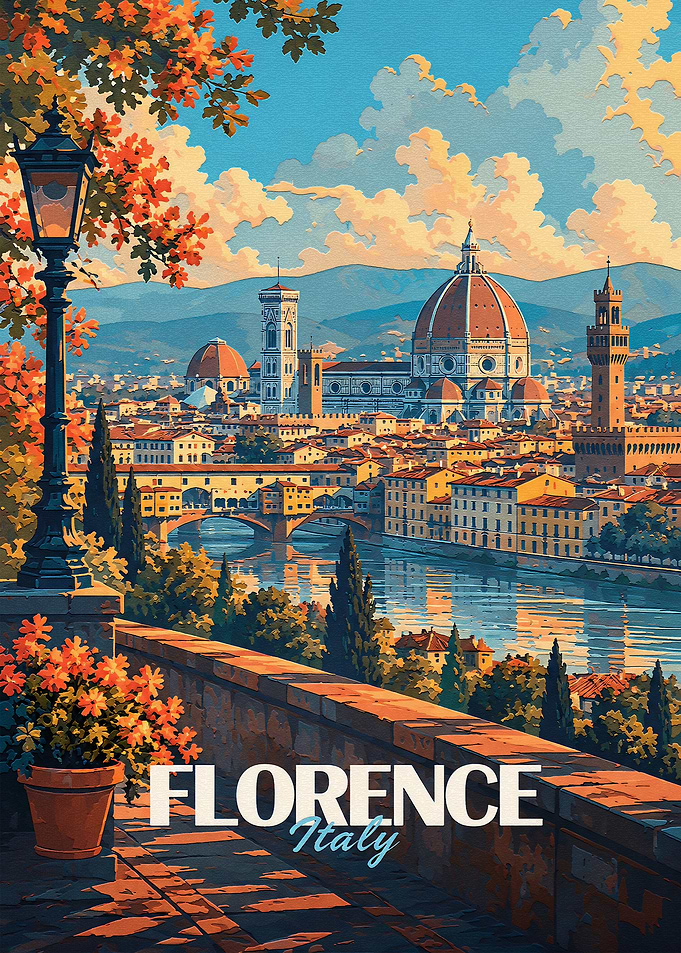 Florence Italy Vintage Travel Poster