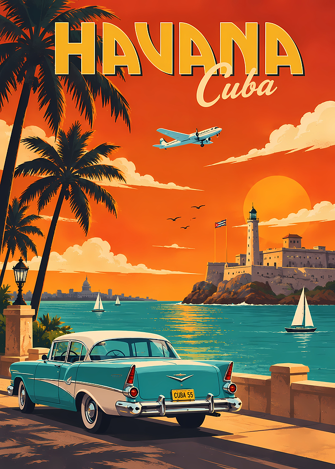Vintage Havana Cuba Travel Poster