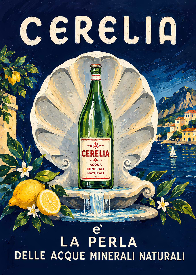 Cerelia Mineral Water Vintage Poster
