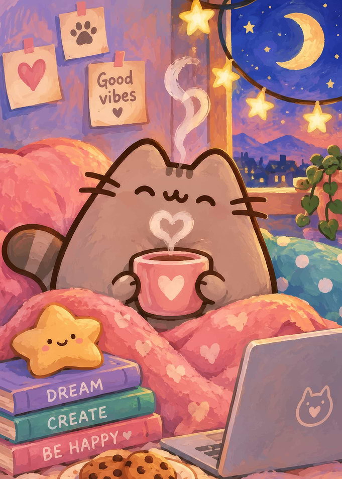 Pusheen Cat Cozy Night In