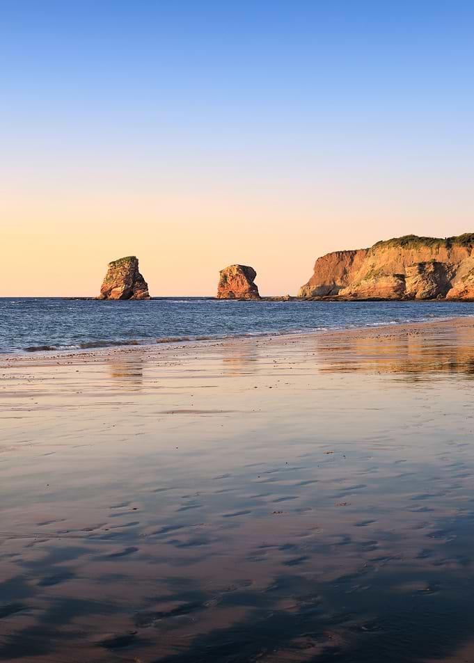 Serene Coastal Sunset Landscape