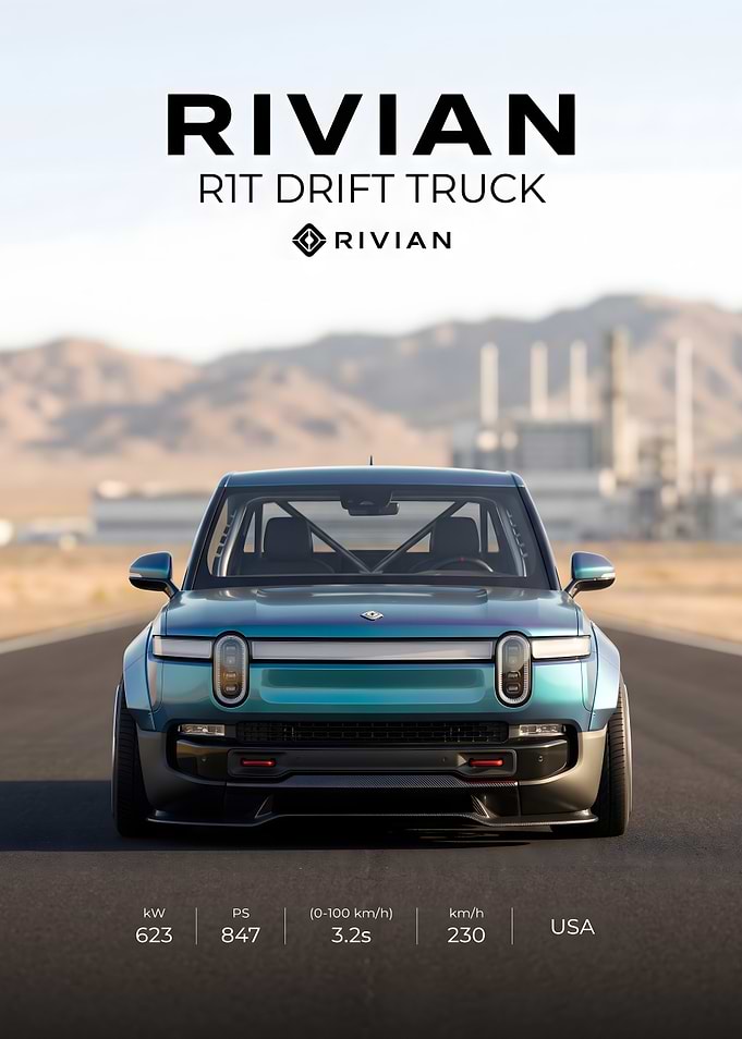 Rivian R1T Drift Truck Poster