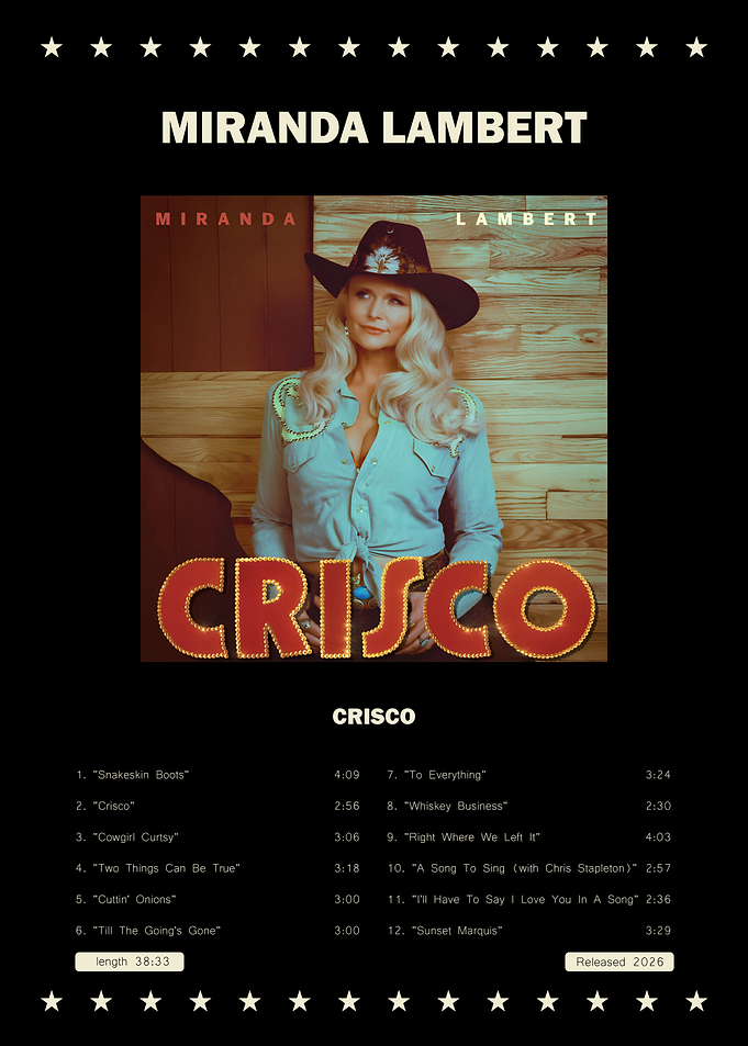 Miranda Lambert Crisco Album Poster