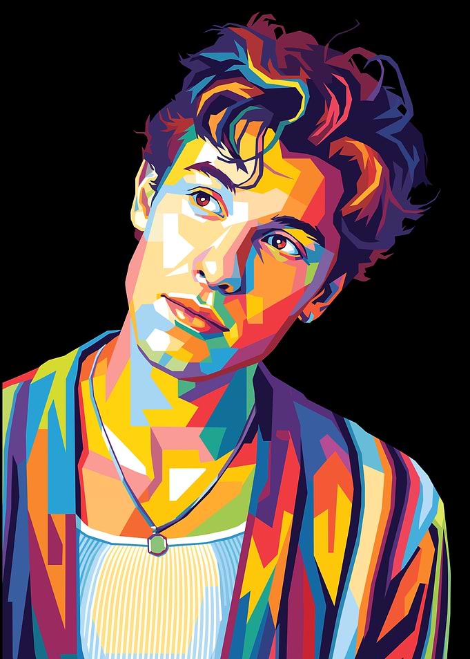 Shawn Mendes WPAP Pop Art Portrait