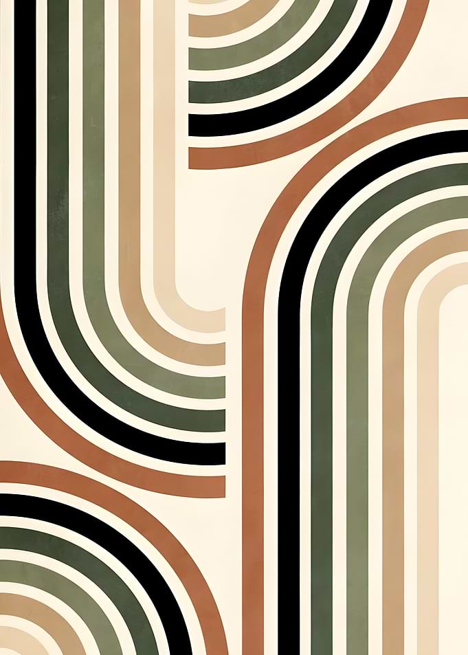 Mid-Century Modern Abstract Arches