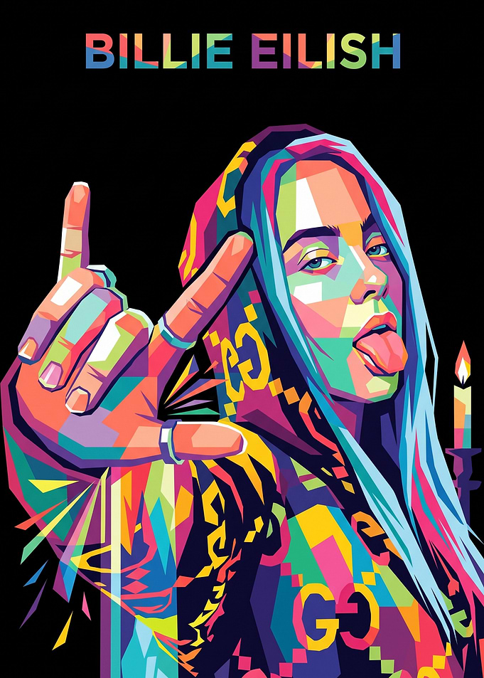 Billie Eilish Pop Art Portrait
