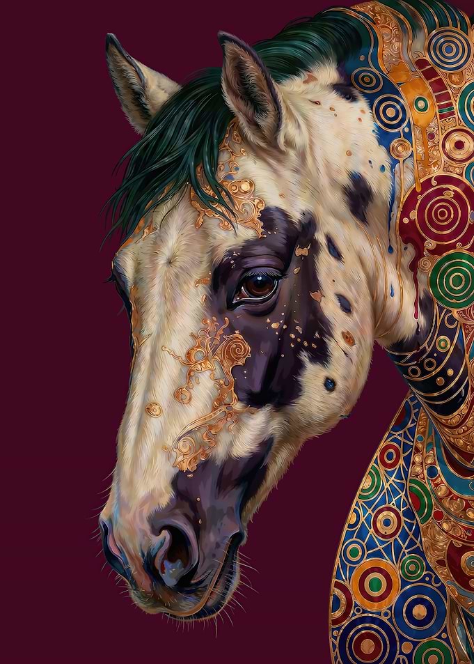 Ornate Decorative Horse Portrait