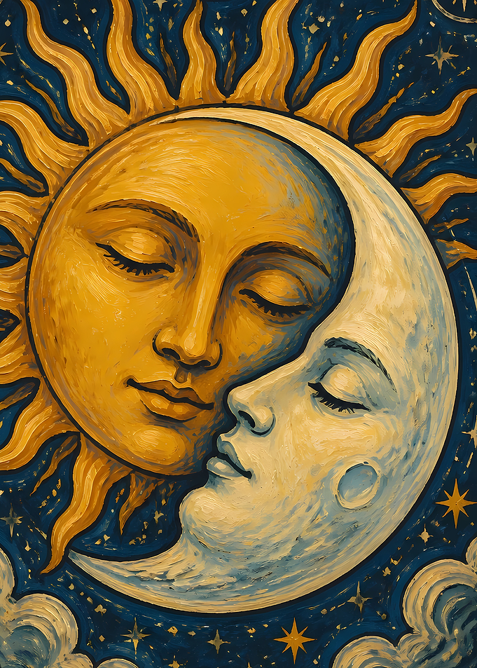 Sun and Moon Celestial Embrace