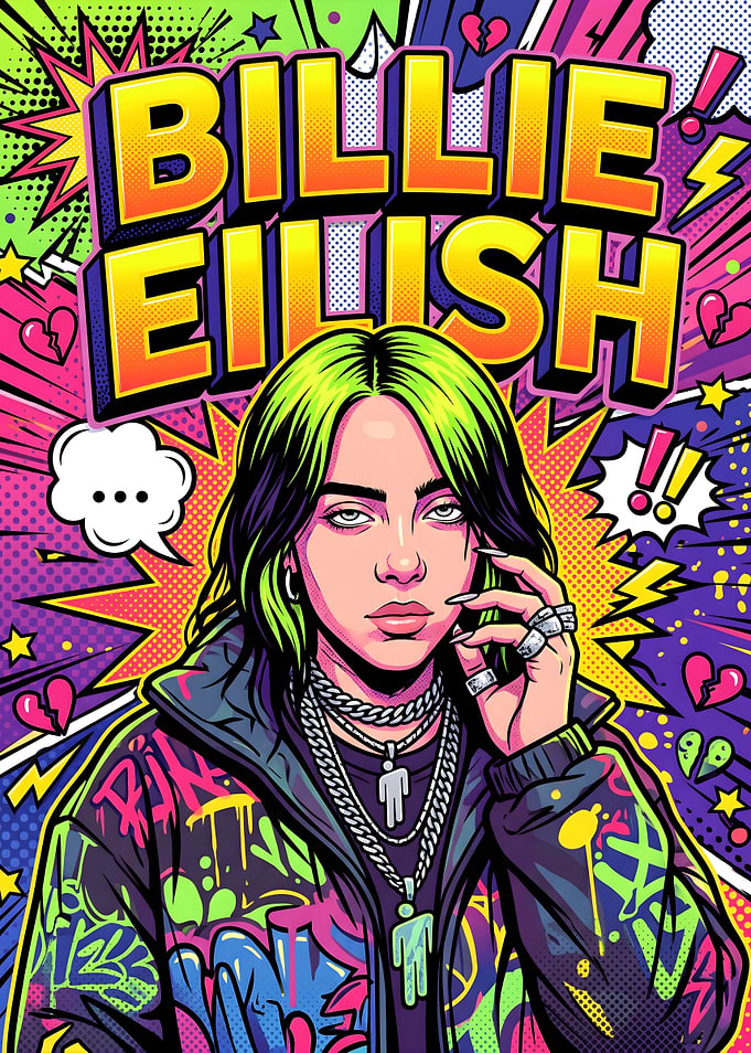 Billie Eilish Pop Art Poster