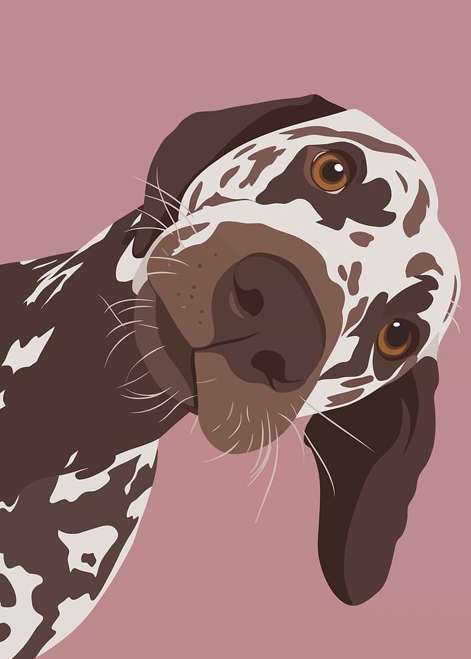 Cute Spotted Dog Portrait Illustration