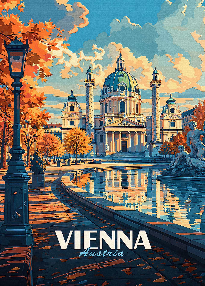 Vintage Travel Poster of Vienna