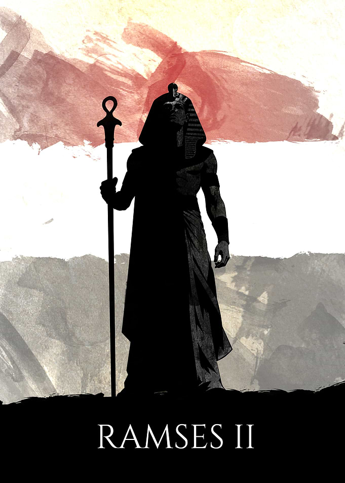 Ramses II Egyptian Pharaoh Silhouette Poster