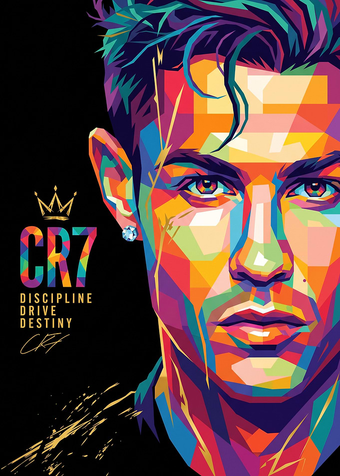 Cristiano Ronaldo WPAP Pop Art Portrait