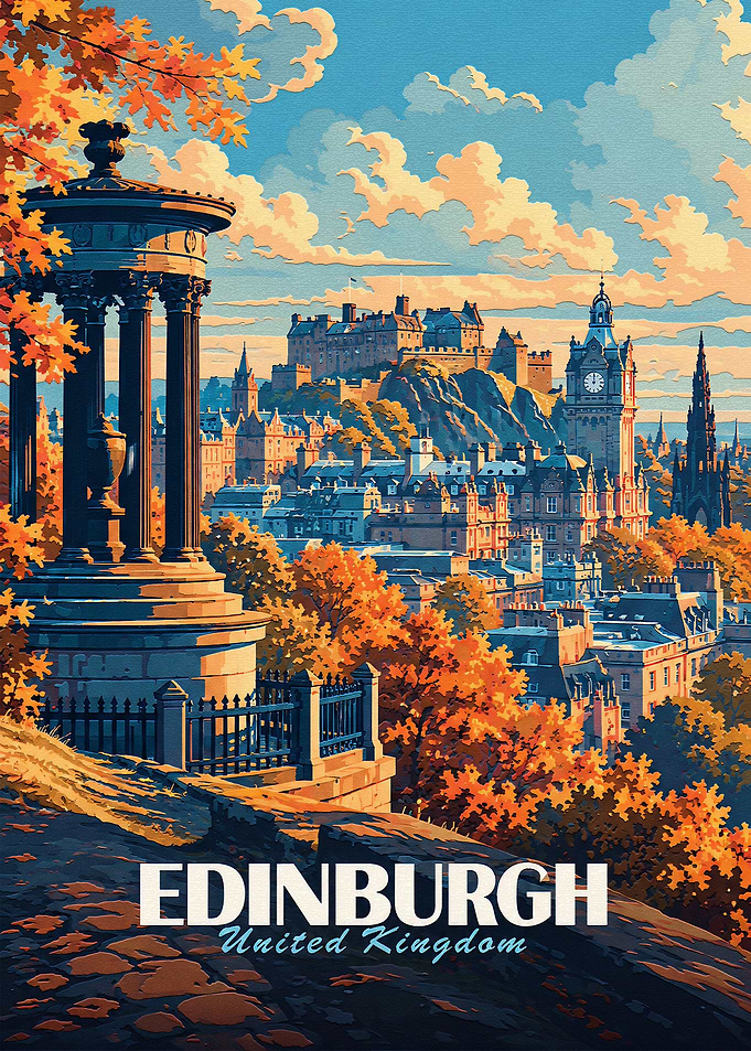 Vintage Travel Poster of Edinburgh