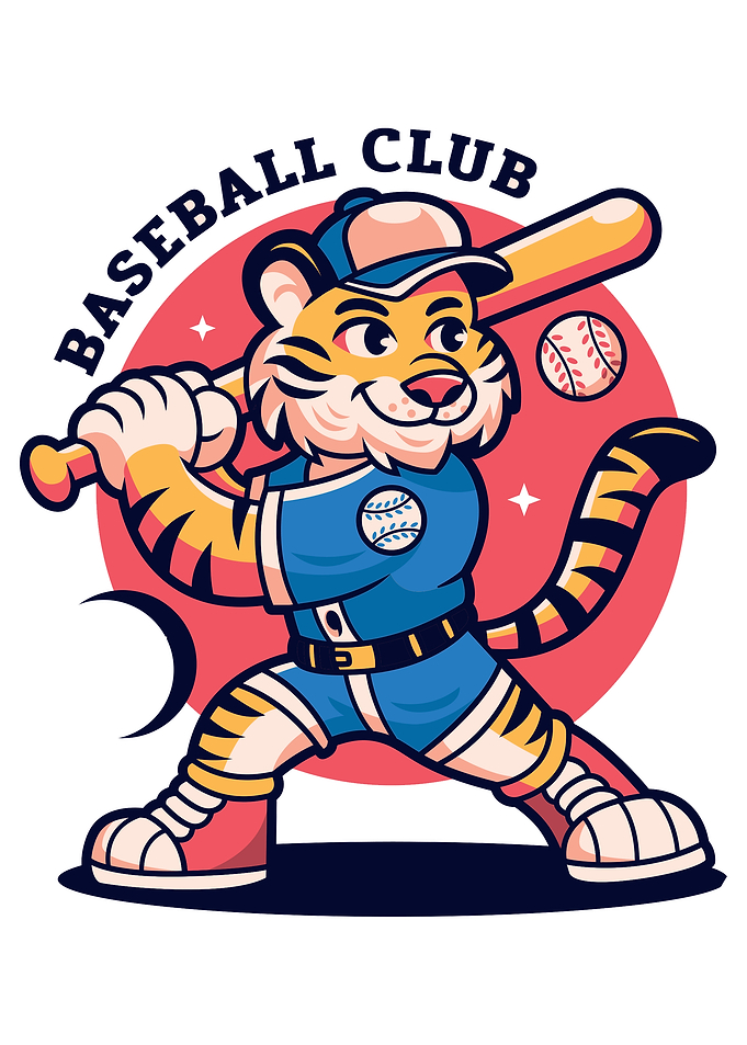 Tiger Baseball Club Mascot Logo