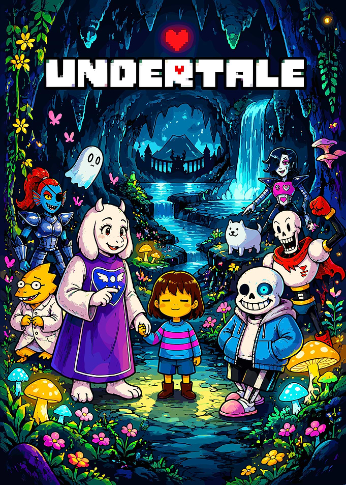 Undertale Cast Group Illustration