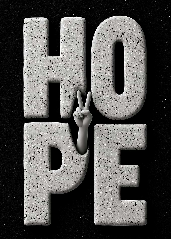 Hope Typography with Peace Sign