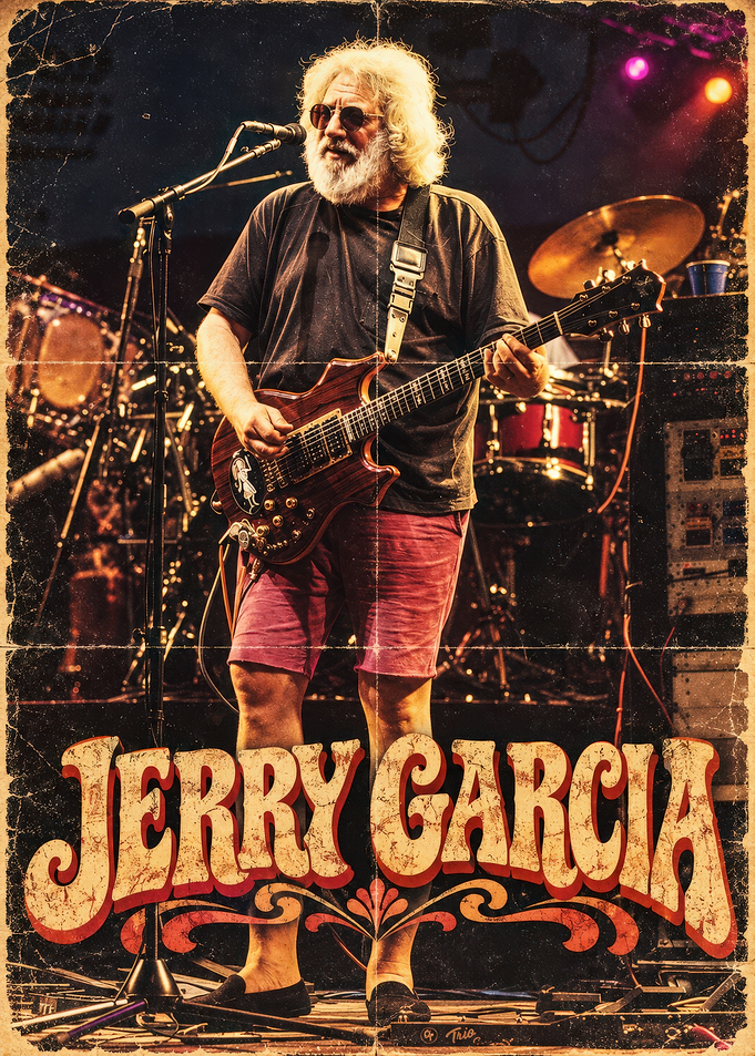 Jerry Garcia Vintage Concert Poster