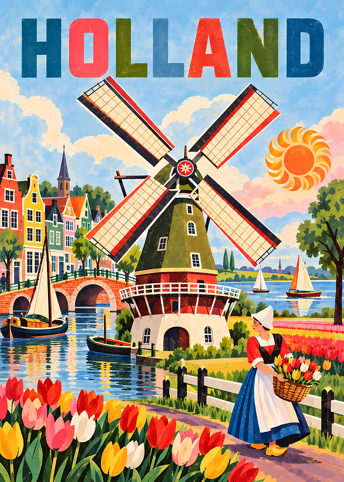 Vintage Holland Travel Poster