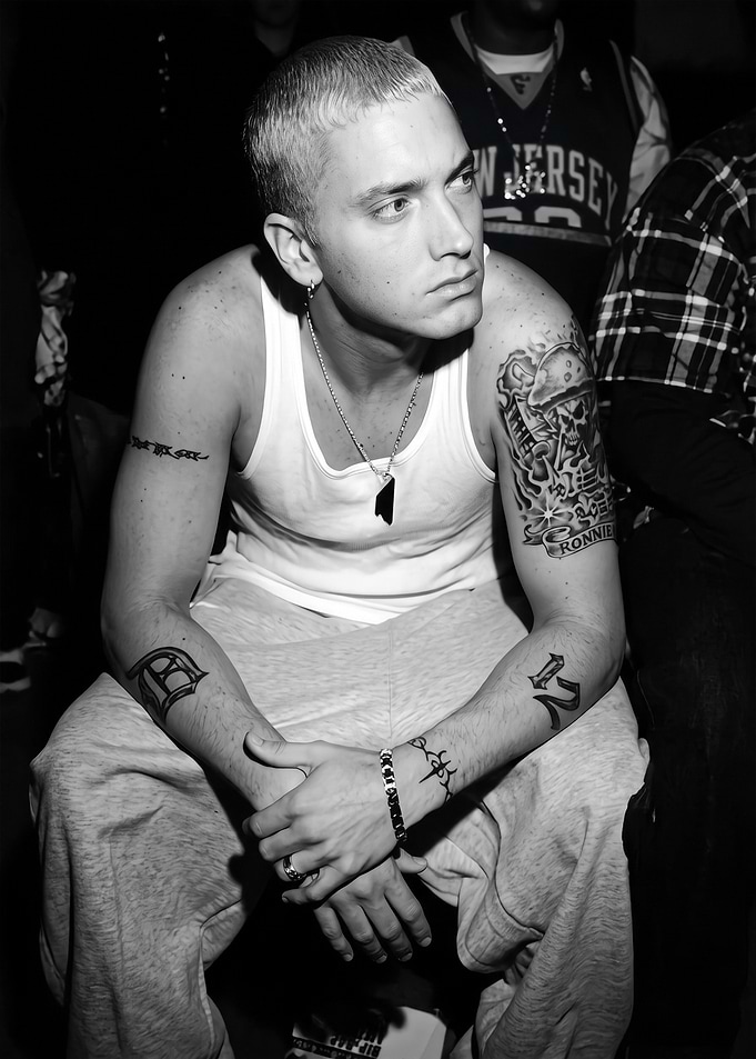 Eminem Portrait in Black and White