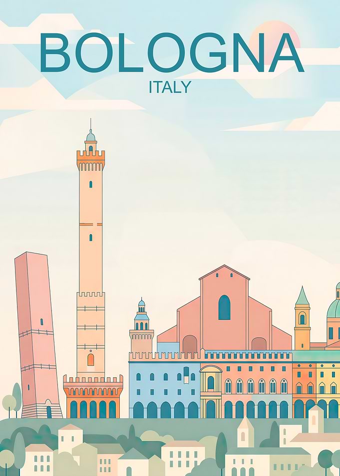 Bologna Italy Travel Poster
