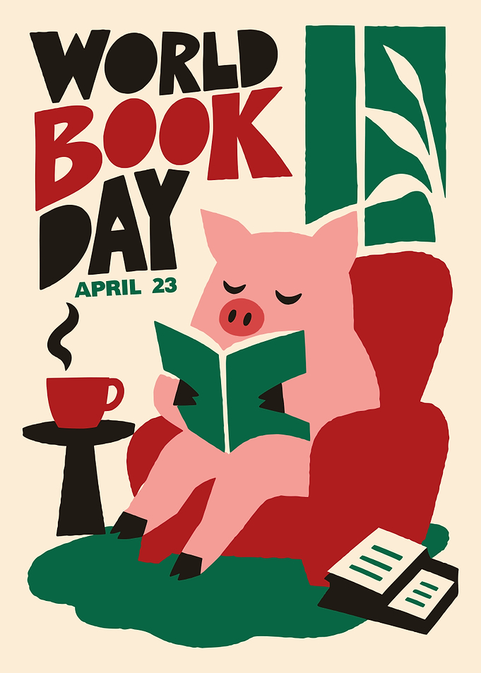 World Book Day Pig Illustration