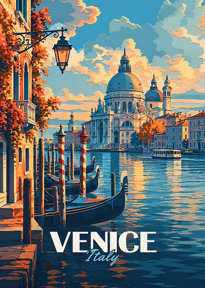 Vintage Venice Italy Travel Poster