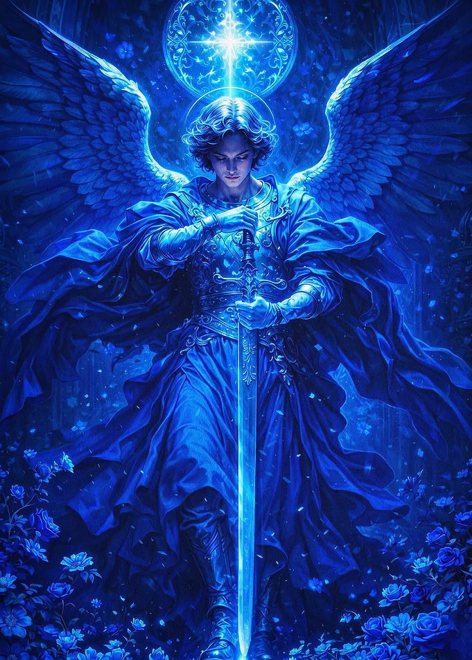 Archangel Sword Blue Fantasy Art