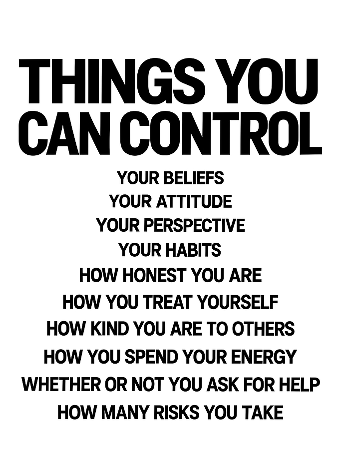Things You Can Control Inspirational Poster