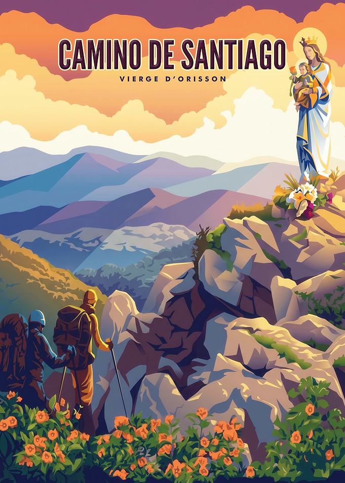 Camino de Santiago Vierge d'Orisson Poster