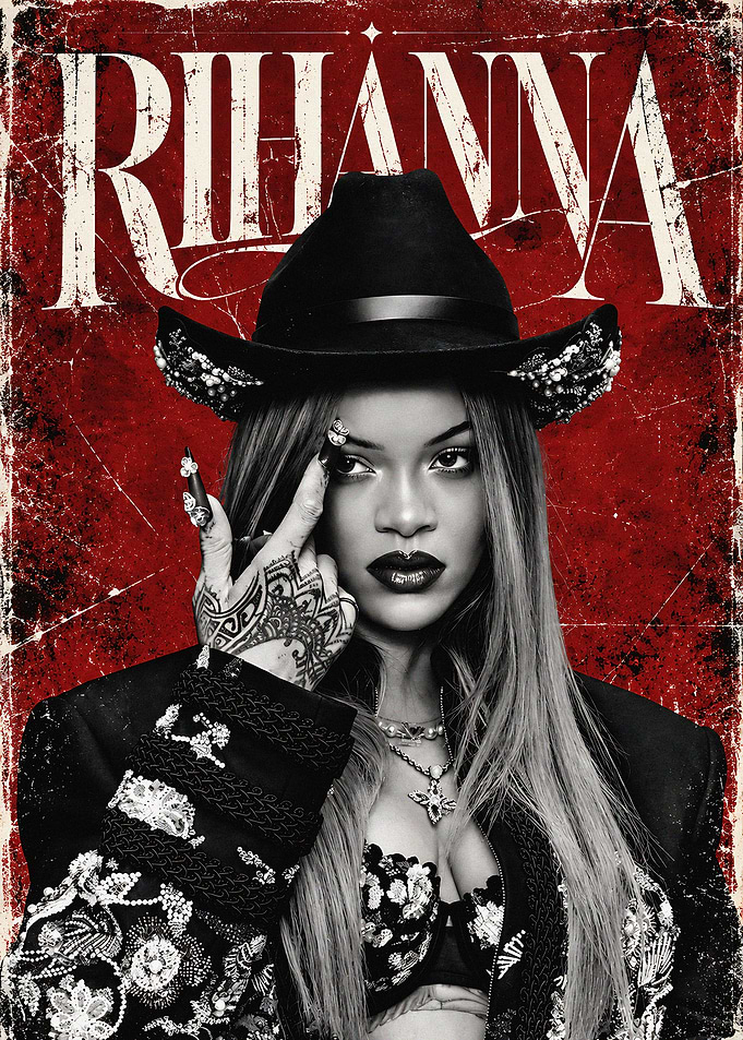 Rihanna Vintage Style Poster