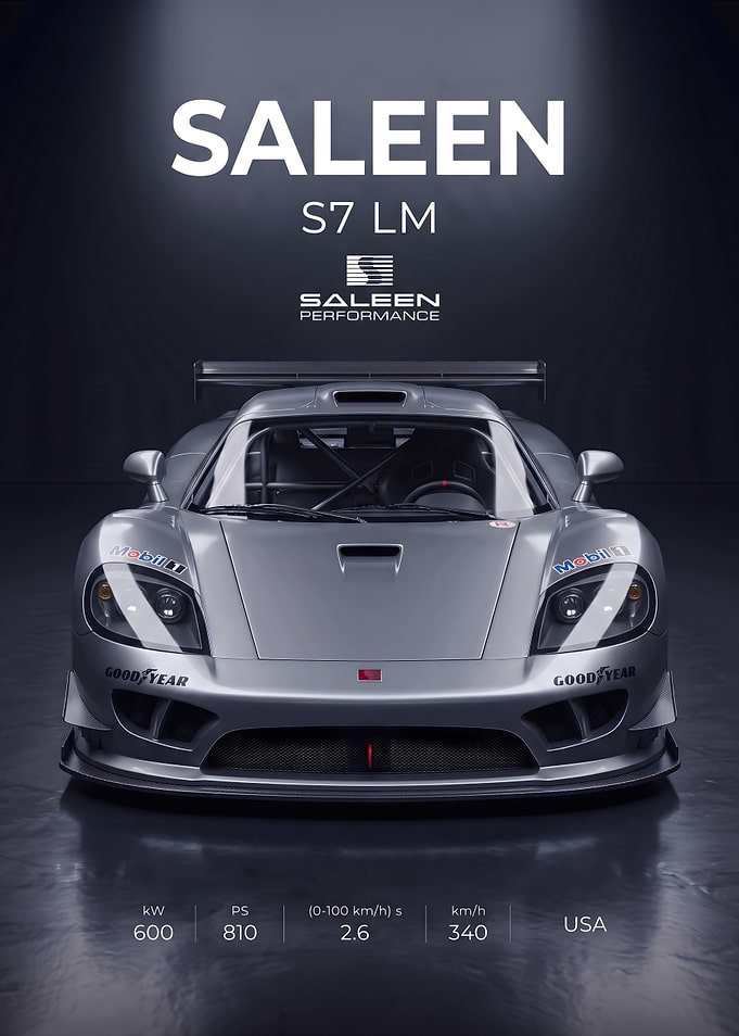 Saleen S7 LM Supercar Poster
