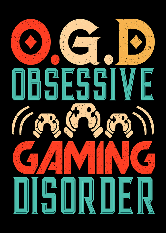 Obsessive Gaming Disorder Retro Typography Design