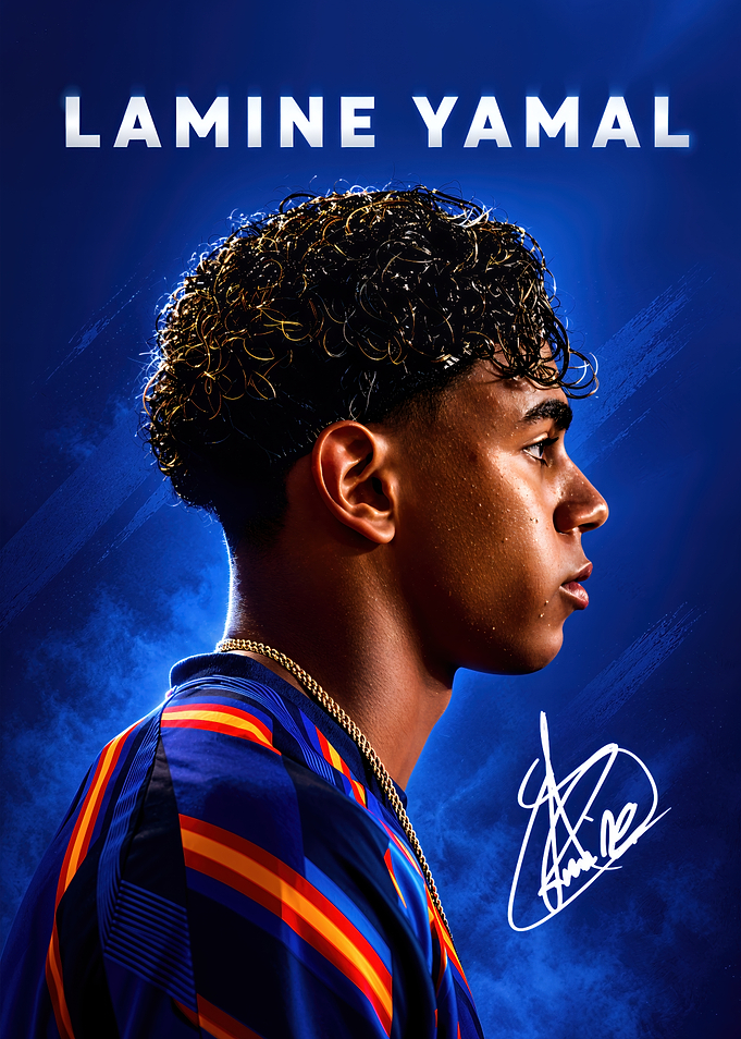 Lamine Yamal Football Portrait