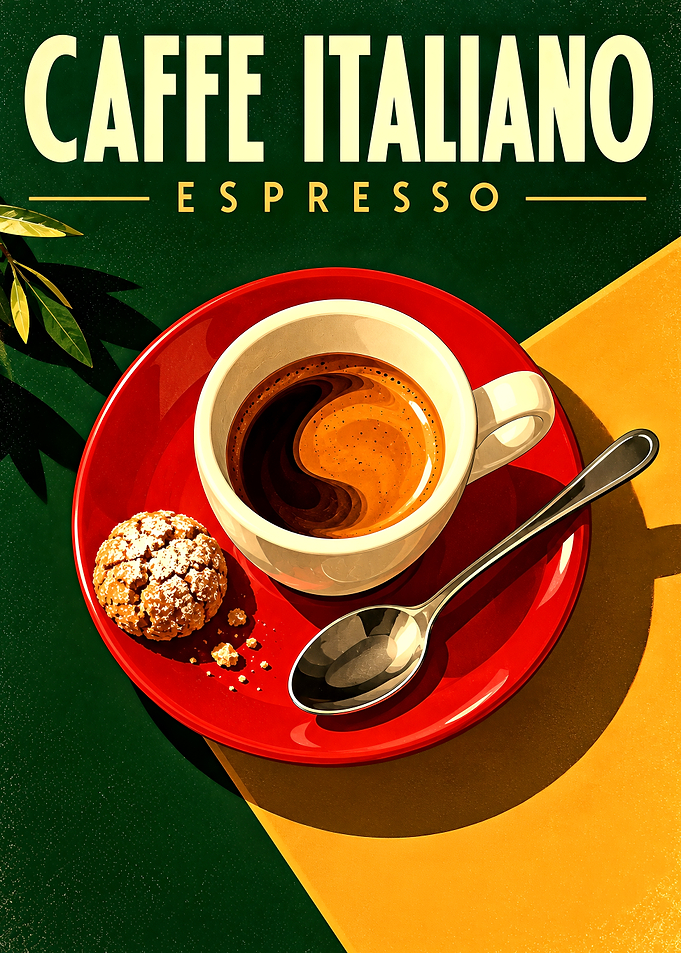 Caffe Italiano Espresso Vintage Poster