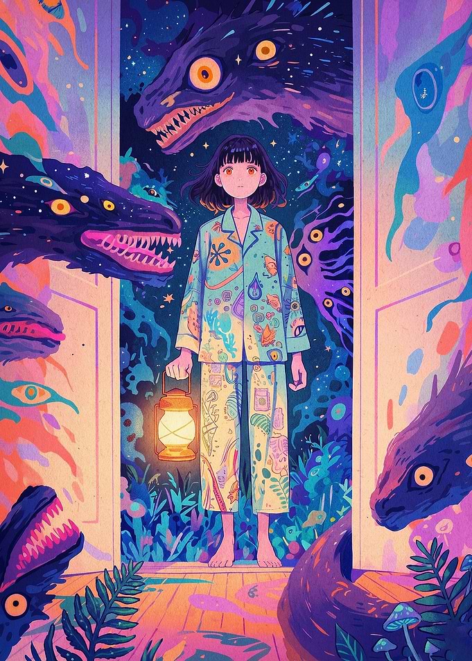 Dreamscape Girl Surreal Anime Art