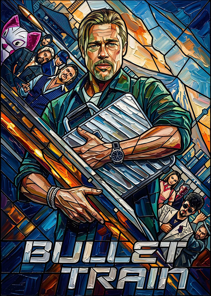 Bullet Train Movie Stained Glass Poster