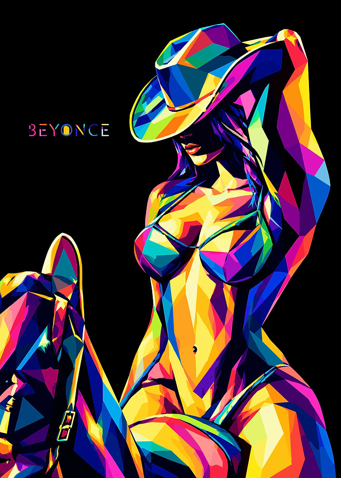 Beyonce Cowboy Pop Art Portrait