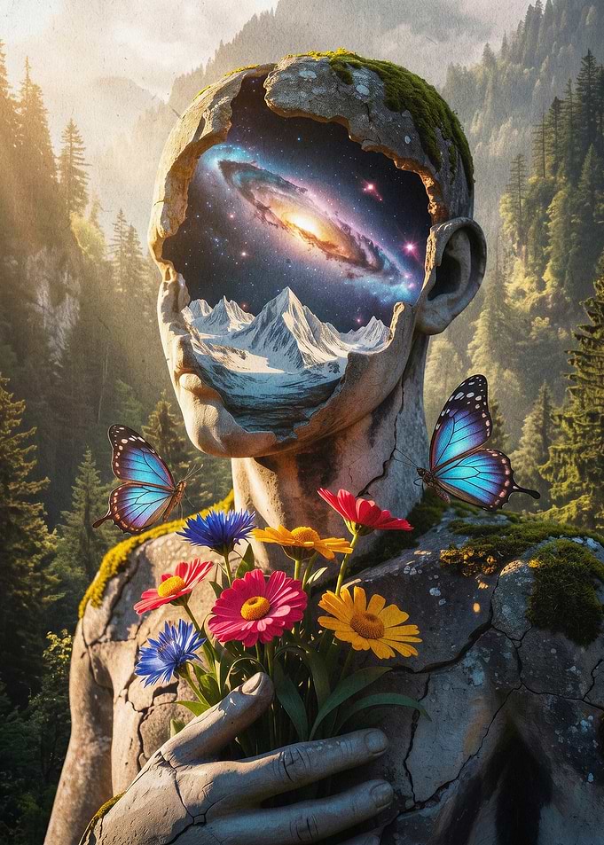 Cosmic Mind Surreal Art Poster